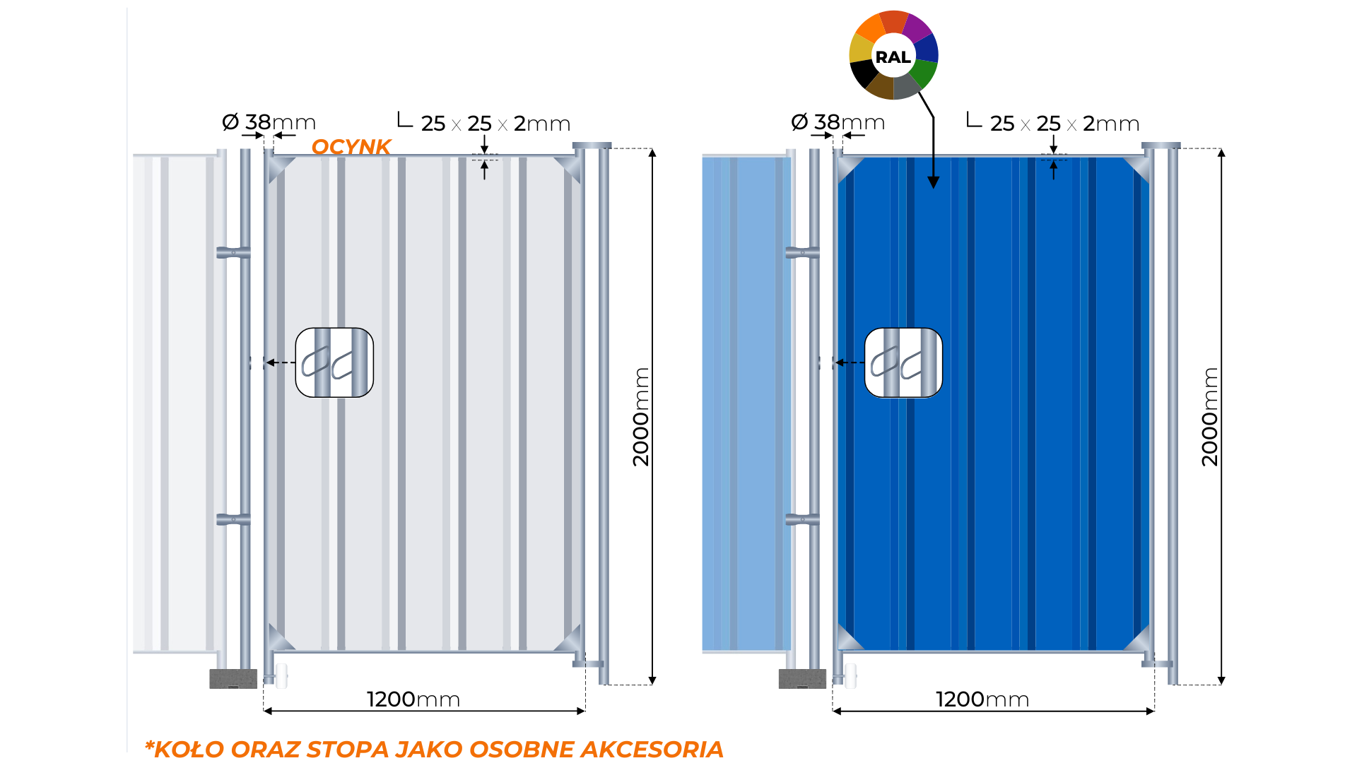 Furtka pełnego ogrodzenia budowlanego